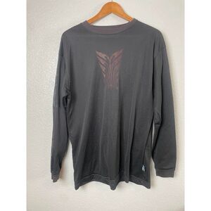 Icebox Men's Size L Gray Pullover T-Shirt Mesh Over Long Sleeve Crew Neck
